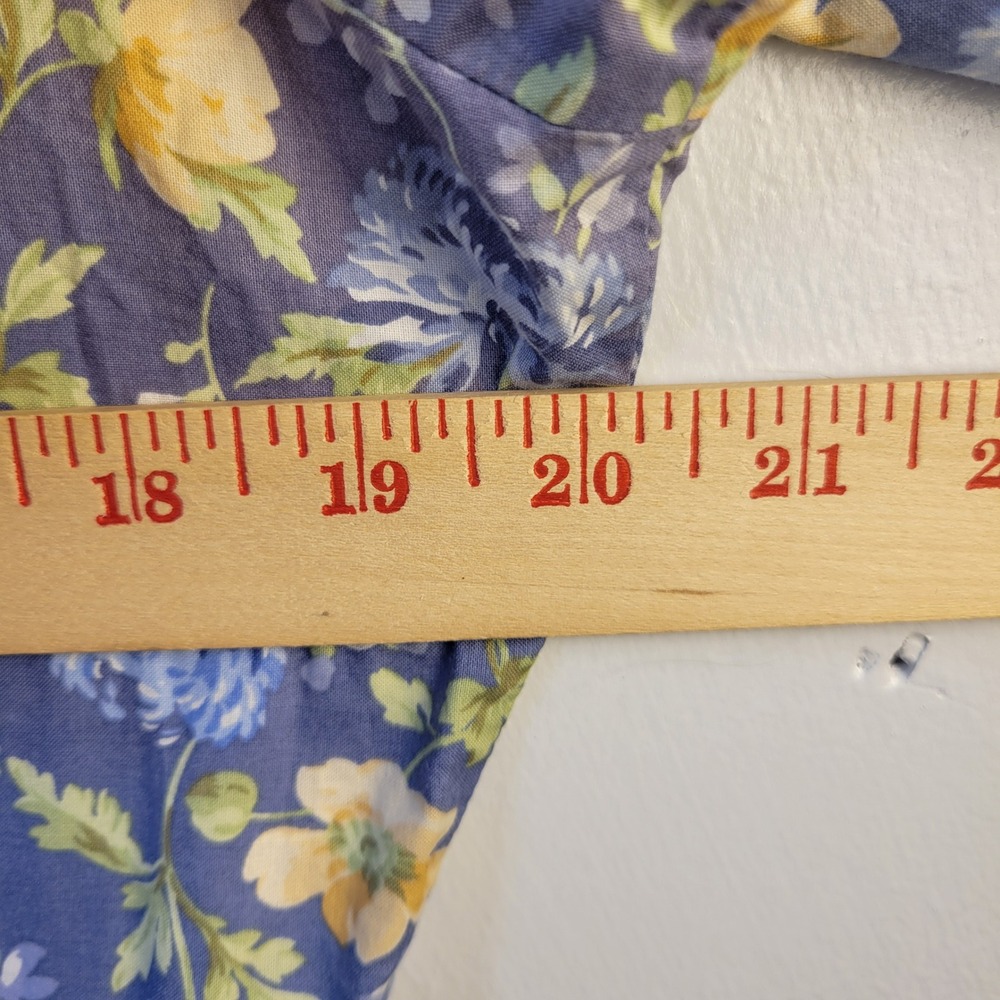 Vtg Laura Ashley Made in UK Floral Cotton Prairie Cottage Midi Dress Women 14 - Picture 3 of 15